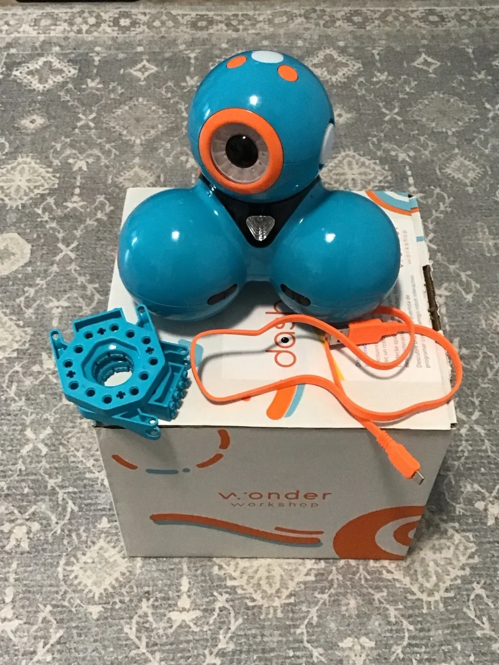Blue and Orange Kids Robot Toy - Interactive STEM Companion